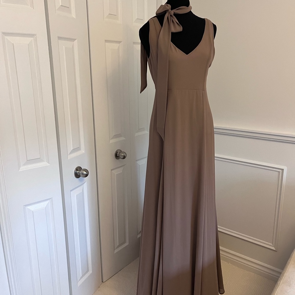 MUMU Jenn Maxi Dress in Dune chiffon Size Large